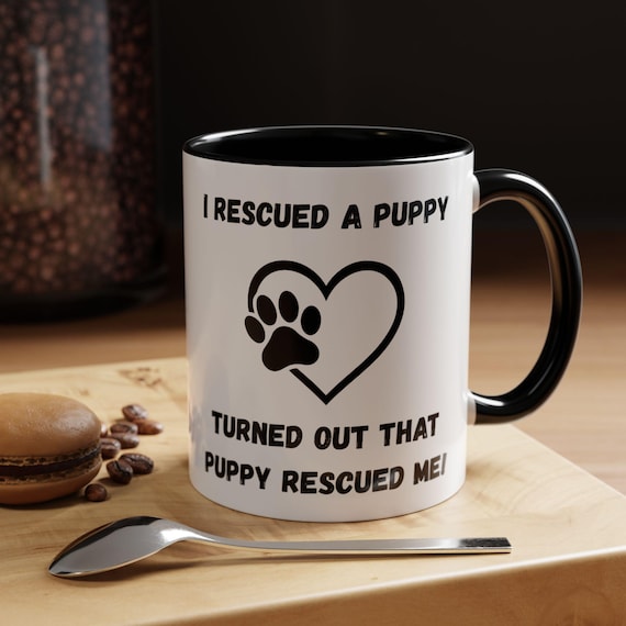 Rescue Puppy Coffee Mug – Dog Lover Gift, Animal Adoption