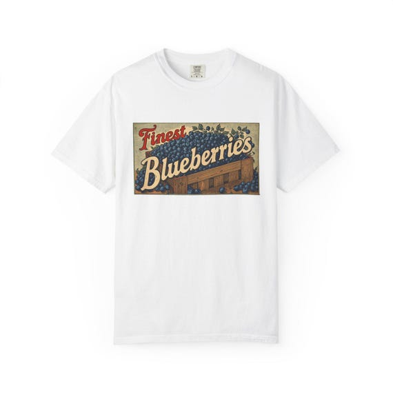 Farmstand Tee, Finest Blueberries vintage sign shirt | rustic summer casual unisex top
