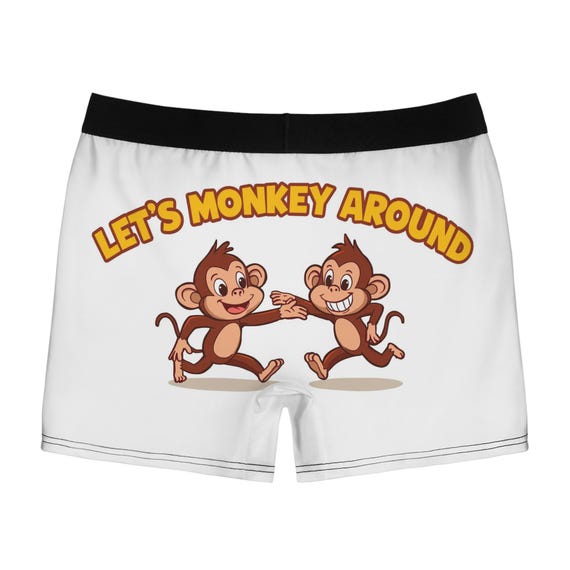 Playful Monkey Boxer Briefs – Fun Novelty Underwear