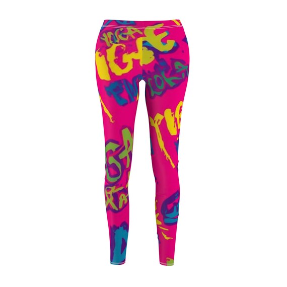 Colorful Graffiti Print Leggings, Women's Activewear| Yoga Pants for Women
