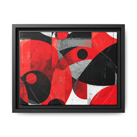 Abstract Framed Canvas Art Print, Modern Geometric Wall Decor| Art Lovers