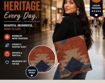 Aztec Tote Bag, Southwestern Pattern | Tribal Navajo Geometric Print
