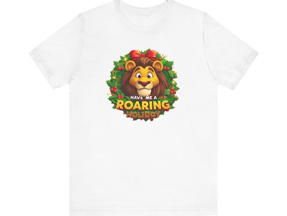 Roaring Holiday Lion Tee | Christmas Wreath Shirt