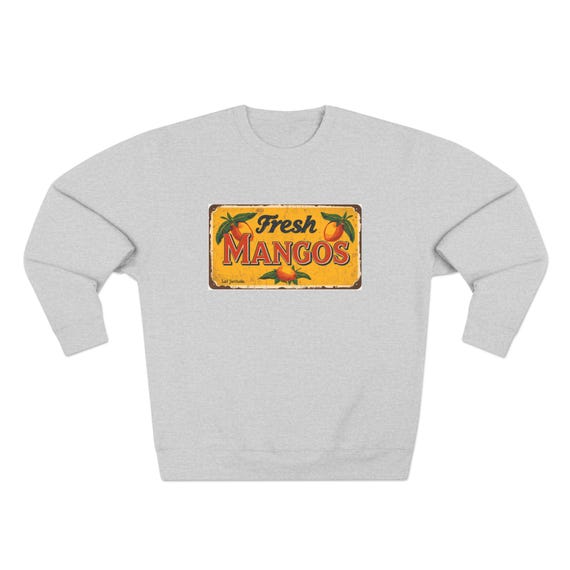 Fresh Mangos Vintage Sign Crewneck Sweatshirt | Fruit Market Graphic