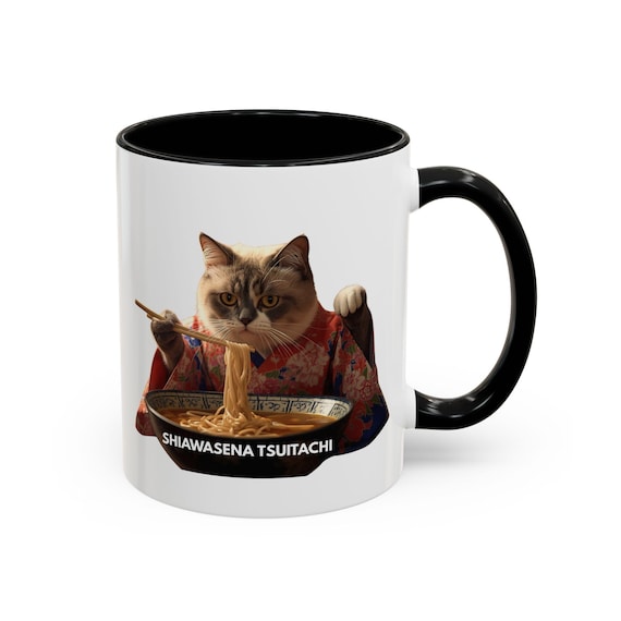 Ramen Cat Coffee Mug | Japanese Kawaii Illustration