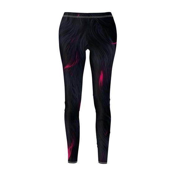 Nebula Black Yoga Pants,  Pink Swirl Leggings, All-Over Print Gym& Casual Activewear,