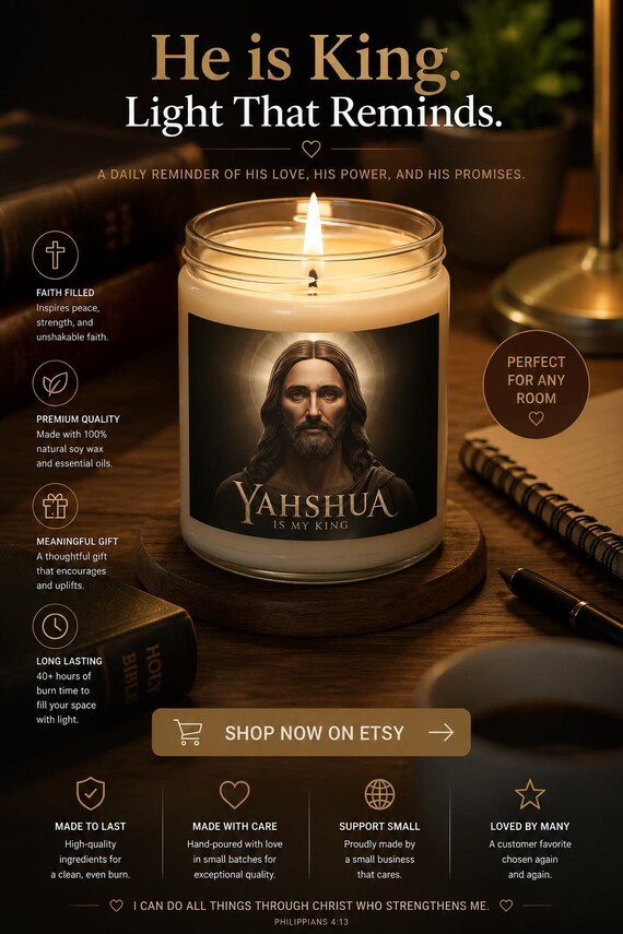 Yahshua Is My King Soy Candle | Christian Gift