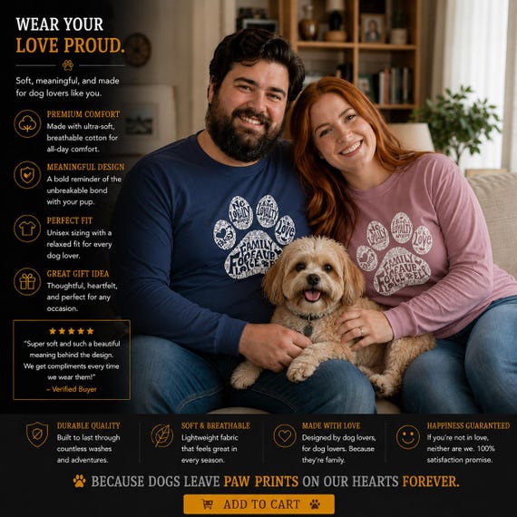 Paw Print Tee. Long Sleeve Shirt, Unisex Casual Pet Top, Vintage Design