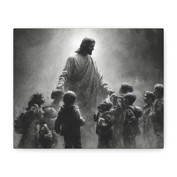 Jesus Risen with Children Matte Canvas