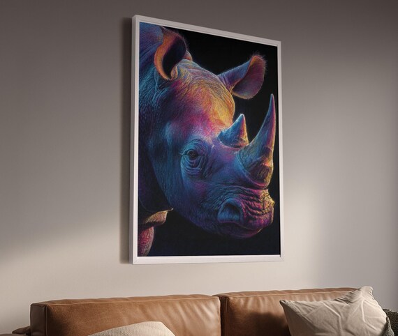 Rhino Wall Art | Matte Vertical Canvas