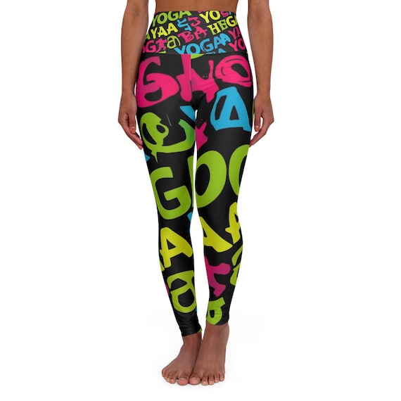 High Waisted Yoga Leggings, Colorful Graphic Print, Activewear| Yoga Pants for Women