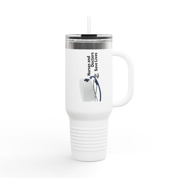 Stethoscope Illustration 40oz Travel Mug | Nurse Doctor Medical Tumbler