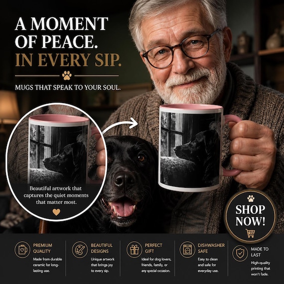 Black Lab Portrait Coffee Mug | Dog Lover Gift