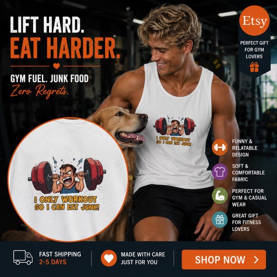 Gym Tank Top, Only Workout So I Can Eat Junk  Humor Graphic Cotton