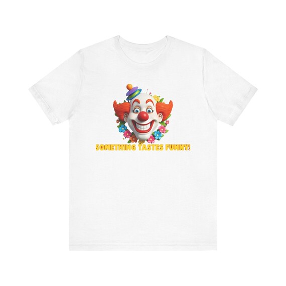 Smiling Clown Face T-Shirt | Colorful Circus Graphic, Retro Carnival Text