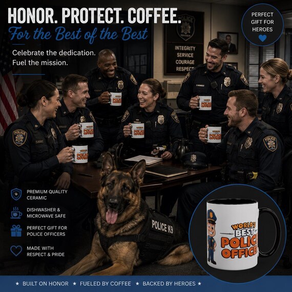 Best Police Mugs | Coffee Cup 11oz 15oz | Law Enforcement Appreciation First Responders, Ceramic
