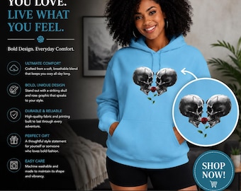 Gothic Love Hoodie | Grunge Eternal Skull Heart Sweatshirt