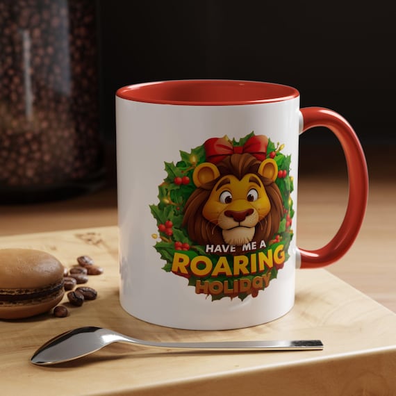 Roaring Holiday Lion Accent Coffee Mug | 11oz 15oz