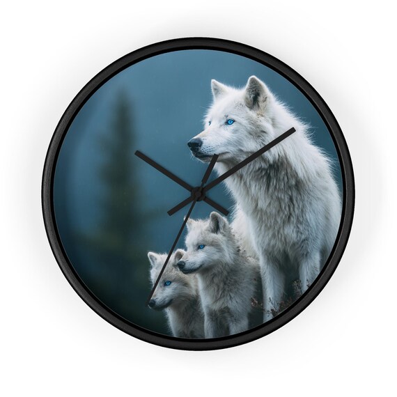 Wolf Wall Clock | Nature Art Timepiece | Wildlife Decor for Home or Office