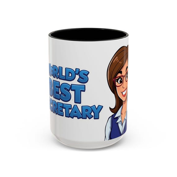 World's Best Secretary Mug | Accent Coffee Mug, 11/15oz| Office Party Gift for Secretary