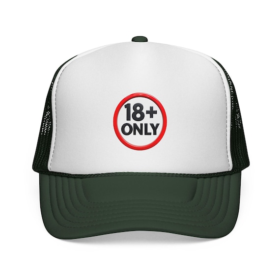 18+ Only Circle Logo Trucker Cap | Mesh Snapback Hat| Retro Bar Sign