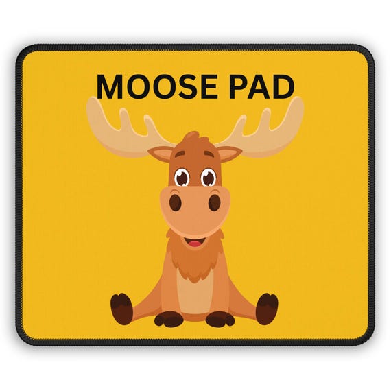 Cute Moose Gaming Mouse Pad, Gifts for Gamers, Cartoon Desk Decor, Animal Lover Gift, Fun Office Supplies
