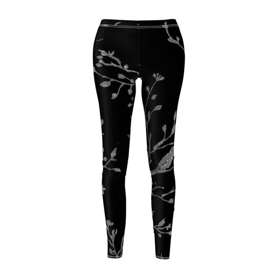 Botanical Print Leggings, Women's Active Comfortwear