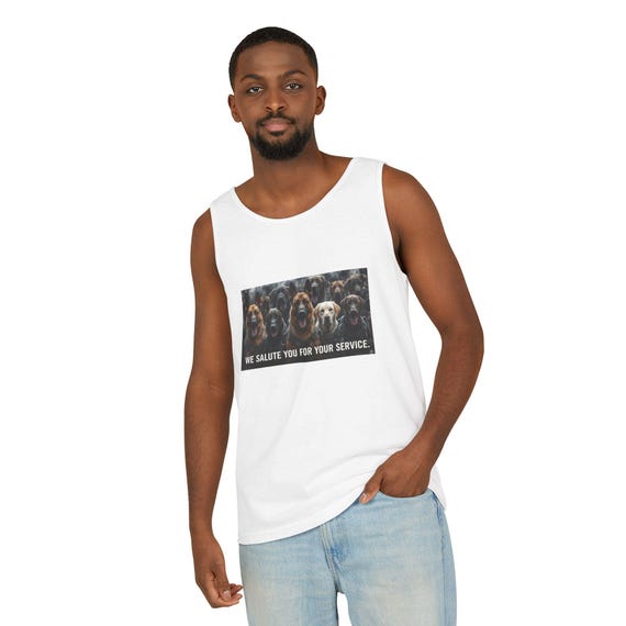 Military K9 Tribute Tank Top, Garment-Dyed Cotton, Unisex Fit| Police and Military Gift