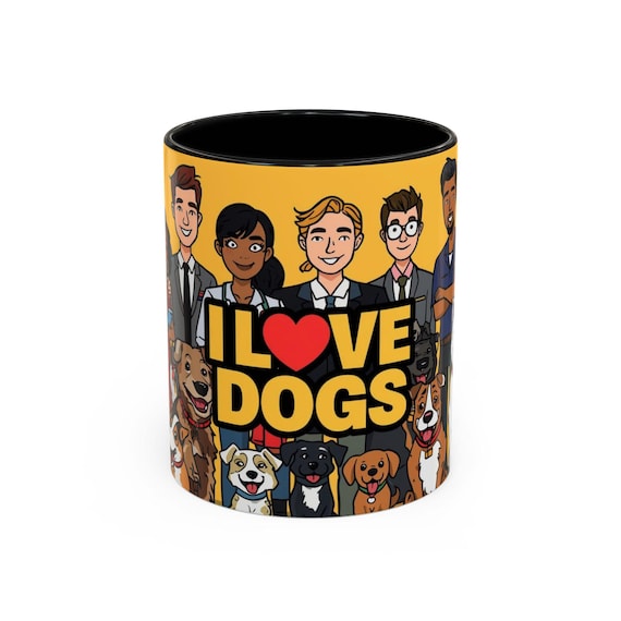 I Love Dogs Mug | Ceramic Coffee Mug, Dog Lover Gift