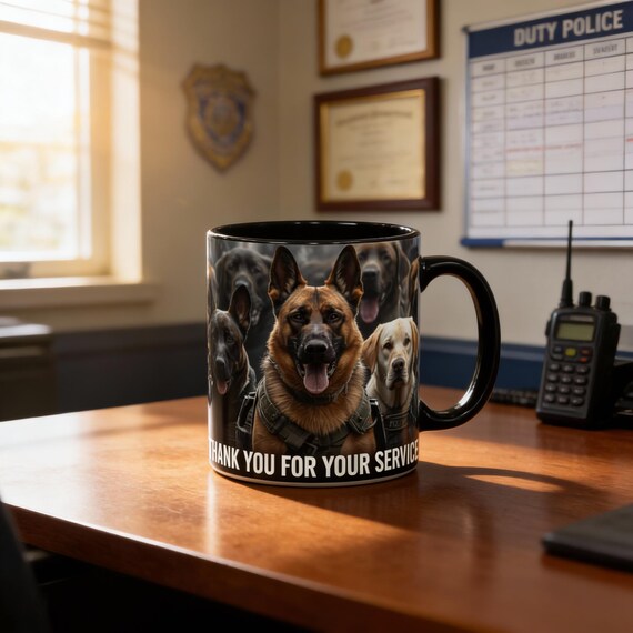 Military Dog Tribute |Heroic K9 Crew Coffee Mug,, Police Appreciation, Service Pup Awareness