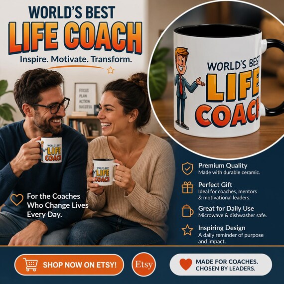 Life Coach Coffee Mug | Encouragement Gift, Uplifting Desk Decor