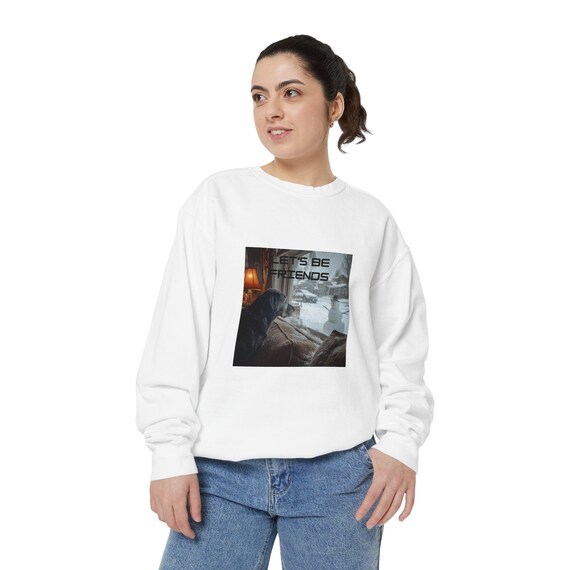 Lighthearted Unisex Sweatshirt - Cozy Apparel for Pet Lovers, Gift for Friends, Casual Wear, Holiday Present, Let's Be Friends Design