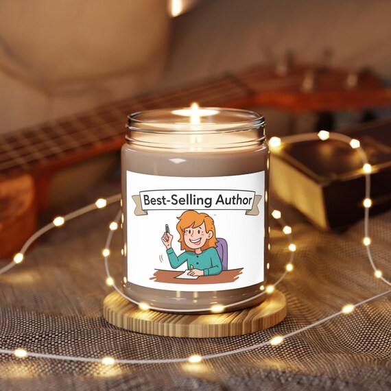 Best-Selling Author Illustration Candle | Soy Candle, 9oz| Gift for Writers, Publishers, and Authors