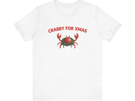 Crabby For Xmas crab illustration T-Shirt | Christmas holiday tee