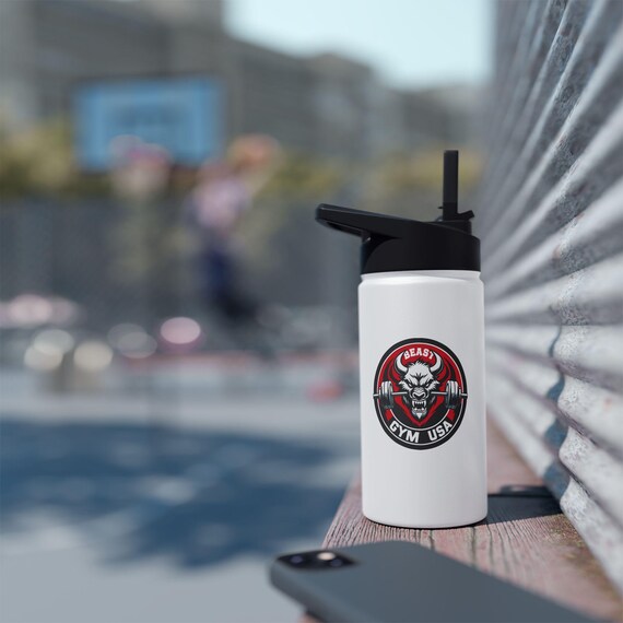 Gym Beast Stainless Steel Water Bottle, Fitness Hydration