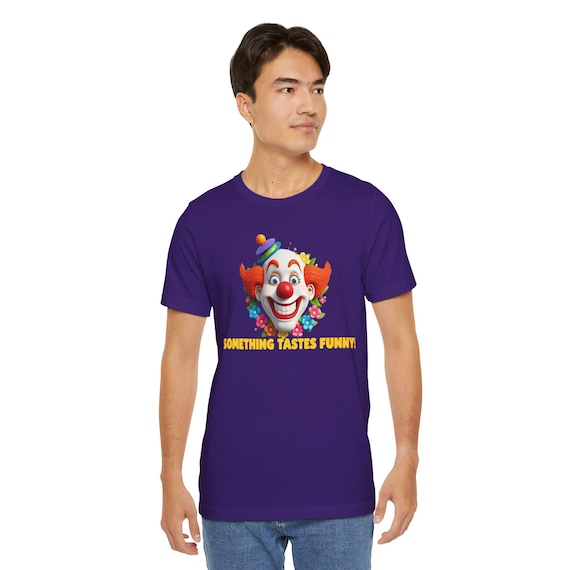 Smiling Clown Face T-Shirt | Colorful Circus Graphic, Retro Carnival Text