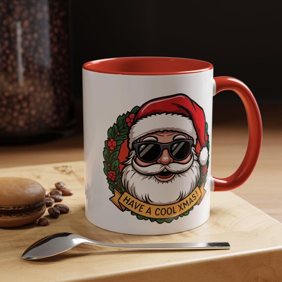 Cool Santa with Sunglasses Mug | Have a Cool Xmas Accent Coffee Mug