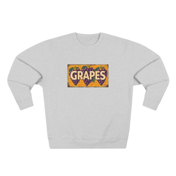 Grapes Vintage Crate Label Sweatshirt | Fruit Market Graphic