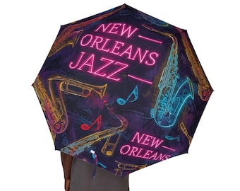 Neon Jazz Umbrella | Foldable Rain, Polyester