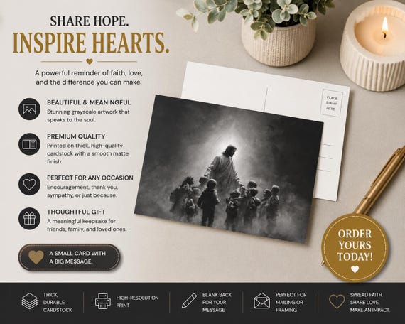 Jesus Risen with the Children Postcard Bundles (envelopes included)