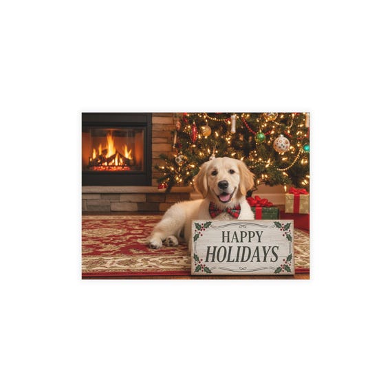 Dog Christmas Postcard Bundle, Holiday Greetings (Envelopes Included)
