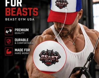 Beast Gym USA Trucker Cap | Weightlifting, Bodybuilding Gift