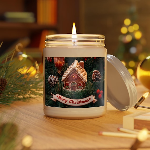 Gingerbread House Candle Soy Candle | Merry Christmas 9oz Jar