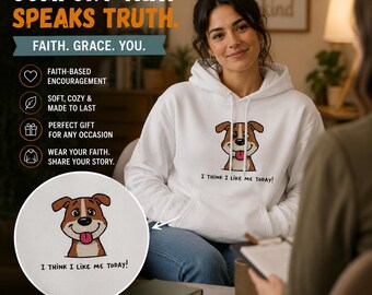 Cartoon Dog Fleece Hoodie: Unisex Puppy Illustration Gift