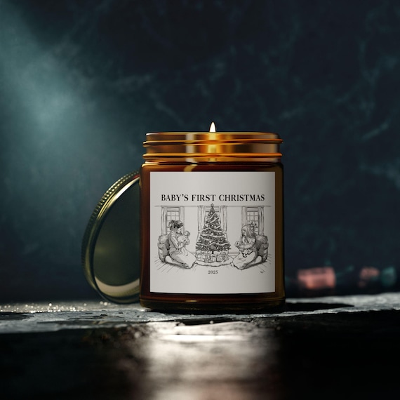 Baby's First Christmas Candle | Coconut Apricot Soy Wax 4oz 9oz