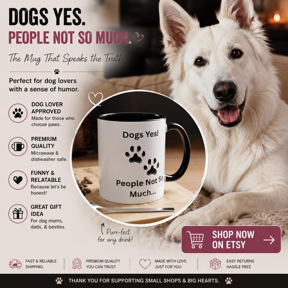Ceramic Dog Paw Print Coffee Mug, Funny Pet Lover Gift, Quirky Dog Lover gift