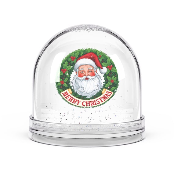 Santa Wreath Snow Globe | Merry Christmas Decoration