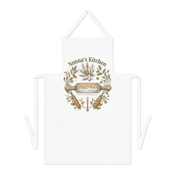 Nonna's Kitchen Apron | Cooking Attire Italian Grandma, Baking, Family Rustic Cotton,