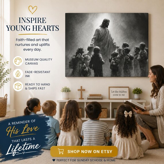Jesus Risen with Children Matte Canvas
