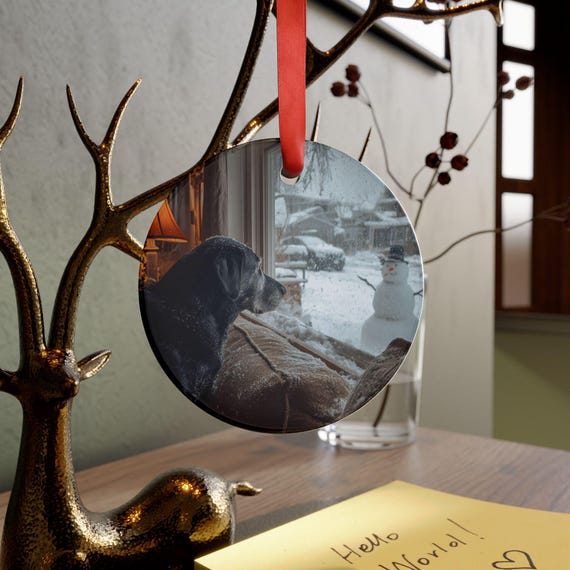 Winter Wonderland Dog Acrylic Ornament, Holiday Pet Lover Gift